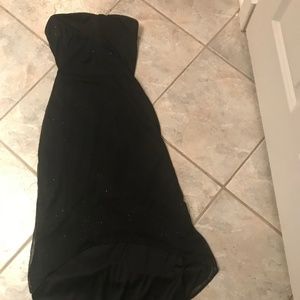 Women's strapless black dress